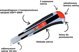 Abraboro Μαχαίρι Γενικής Χρήσης με Λεπίδα 18mm, Αντιολισθητική Λαβή Soft-Grip, Περιλαμβάνει 2 Ανταλλακτικές Λεπίδες