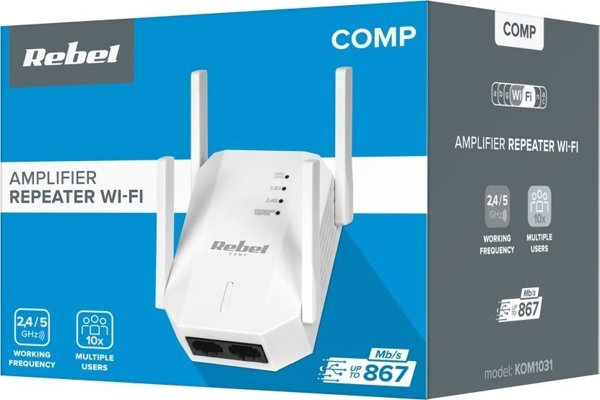 Access Point Rebel KOM1031 Repeater wzmacniacz WiFi 2.4+5 GHz Rebel