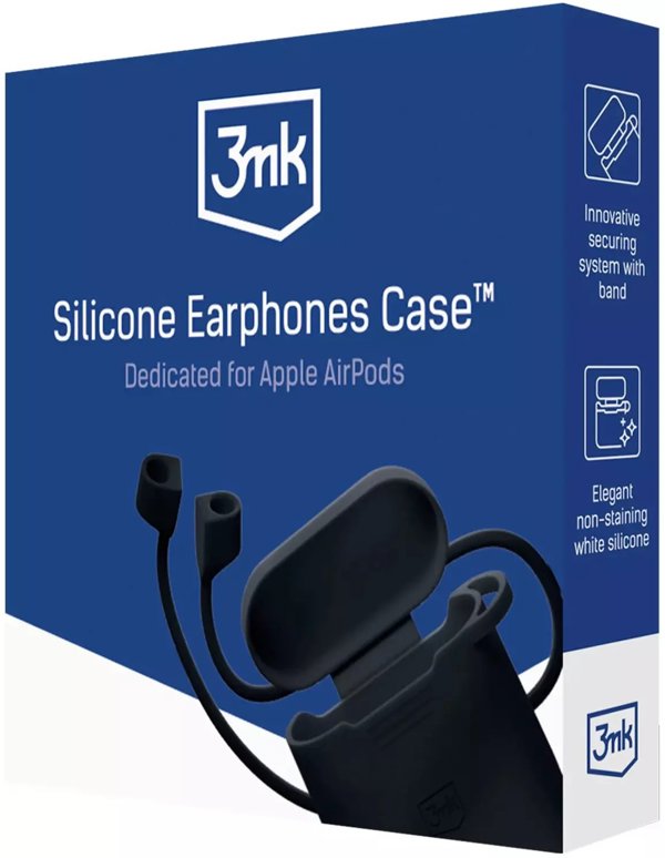 Accessories - Apple AirPods 4 - 3mk Silicone AirPods Case Black