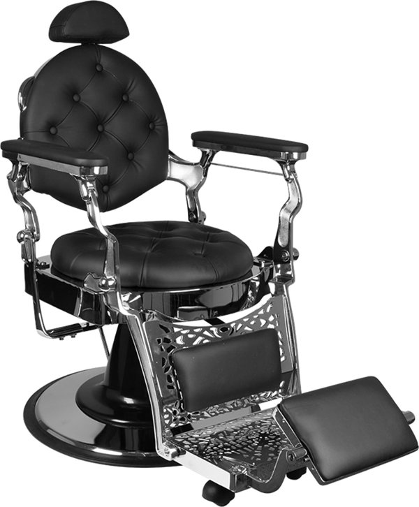 Καρέκλα κουρέα Activeshop Gabbiano Giulio Silver μαύρη