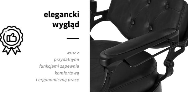 Προεδρική καρέκλα κουρέα Gabbiano Activeshop μαύρη