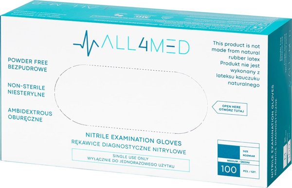 Activeshop All4med μαύρα νιτριλίου διαγνωστικά γάντια μιας χρήσης M