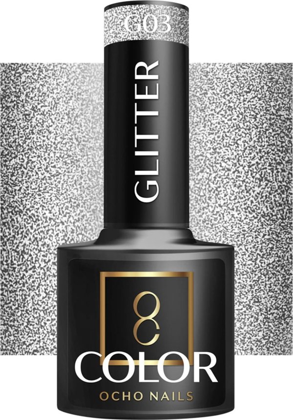 Activeshop OCHO NAILS Lakier hybrydowy glitter G03 -5 g