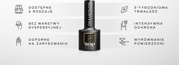 Activeshop OCHO NAILS Top hybrydowy Diamonds no wipe 110 -5 g