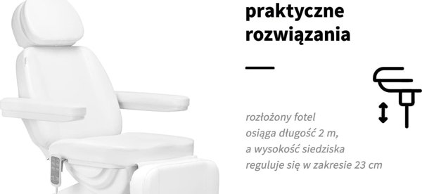 Activeshop Ηλεκτρική καρέκλα αισθητικής SILLON CLASSIC 3 κινητήρες με θέρμανση λευκή