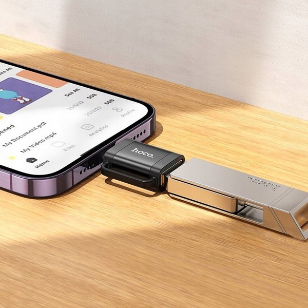 Adapter OTG Lightning do USB A Hoco UA31A czarny