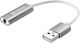 Sandberg Προσαρμογέας USB σε Jack 3.5mm για Ακουστικά, Ασημί (134-13)