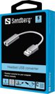 Sandberg Προσαρμογέας USB σε Jack 3.5mm για Ακουστικά, Ασημί (134-13)