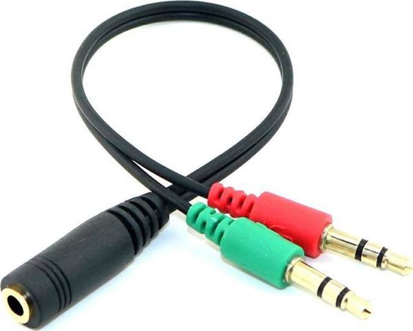 Adapter AV Hertz Jack 3.5mm - Jack 3.5mm x2 czarny (AK268A)