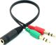 Adapter AV Hertz Jack 3.5mm - Jack 3.5mm x2 czarny (AK268A)