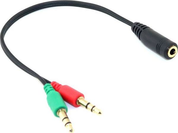 Adapter AV Hertz Jack 3.5mm - Jack 3.5mm x2 czarny (AK268A)