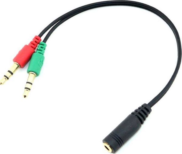 Adapter AV Hertz Jack 3.5mm - Jack 3.5mm x2 czarny (AK268A)
