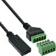 Delock USB-C Female to 5-Pin Terminal Block Adapter, 1m, Black