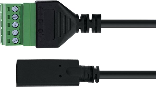 Delock USB-C Female to 5-Pin Terminal Block Adapter, 1m, Black