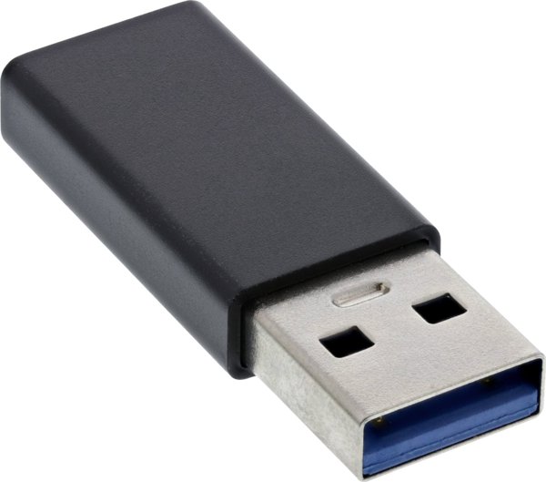 InLine Προσαρμογέας USB-A (Αρσενικό) σε USB-C (Θηλυκό) USB 3.2 Gen 2, 10Gbps, Μαύρο (35810)