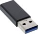InLine Προσαρμογέας USB-A (Αρσενικό) σε USB-C (Θηλυκό) USB 3.2 Gen 2, 10Gbps, Μαύρο (35810)