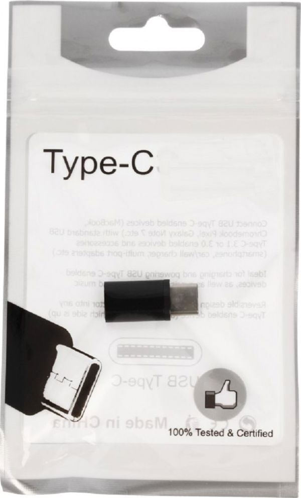 Προσαρμογέας USB Partner Tele.com PA-30 USB-C σε microUSB, Μαύρο