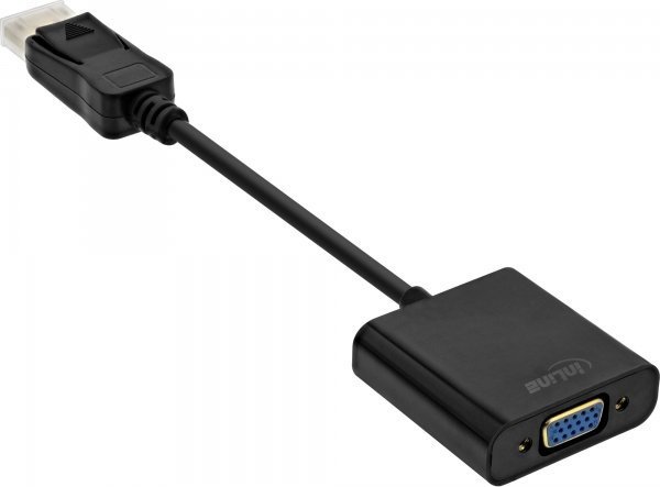 Adapter InLine DisplayPort σε VGA, 0.15m, Μαύρο (17197B)
