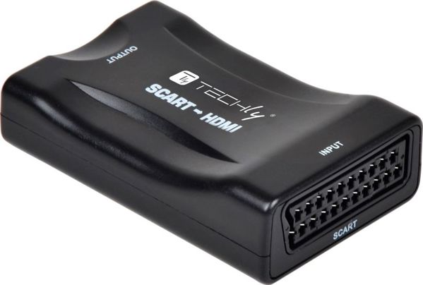 Techly Μετατροπέας Scart σε HDMI, Αντάπτορας Αναλογικού Βίντεο σε Ψηφιακό, Μαύρο (IDATA SCART-HDMI3)