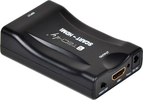 Techly Μετατροπέας Scart σε HDMI, Αντάπτορας Αναλογικού Βίντεο σε Ψηφιακό, Μαύρο (IDATA SCART-HDMI3)