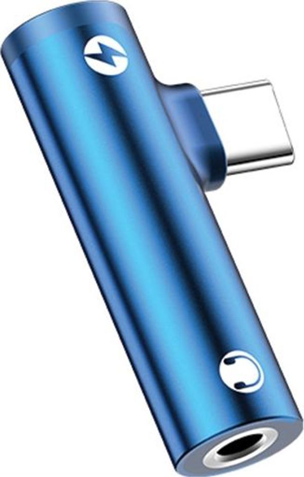 Adapter USB Usams USAMS Adapter AU07 2w1 USB-C niebieski /blue USB-C + 3,5mm SJ277TC02 (US-SJ277)