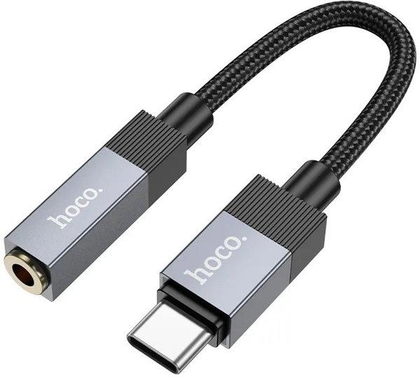 Adapter AUX USB C (meski) do Jack 3,5 mm (zenski) Hoco UPA32C czarny