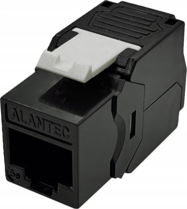 Προσαρμογέας AV Alantec RJ45 keystone module, UTP 5e χωρίς εργαλεία, SLIM, μαύρο ALANTEC