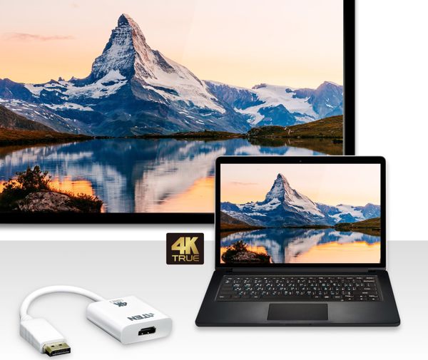 Aten VC986B Ενεργός Μετατροπέας DisplayPort σε 4K HDMI, Λευκός