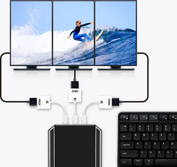 Aten VC986B Ενεργός Μετατροπέας DisplayPort σε 4K HDMI, Λευκός