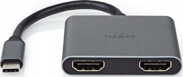 Προσαρμογέας USB Nedis Nedis USB-C™ Προσαρμογέας USB 3.2 Gen 1 | USB-C™ Σύνδεσμος | 2x HDMI™ | | 4K@30Hz | 0.10 m | Στρογγυλό | Επικασσιτερωμένο | PVC | Μαύρο | Κουτί