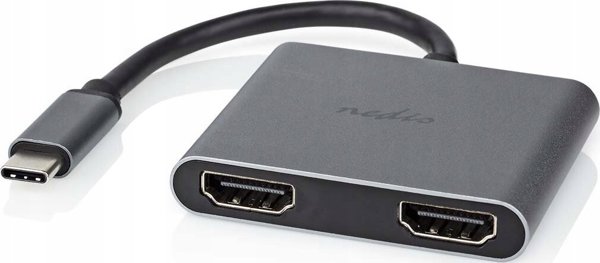 Προσαρμογέας USB Nedis Nedis USB-C™ Προσαρμογέας USB 3.2 Gen 1 | USB-C™ Σύνδεσμος | 2x HDMI™ | | 4K@30Hz | 0.10 m | Στρογγυλό | Επικασσιτερωμένο | PVC | Μαύρο | Κουτί