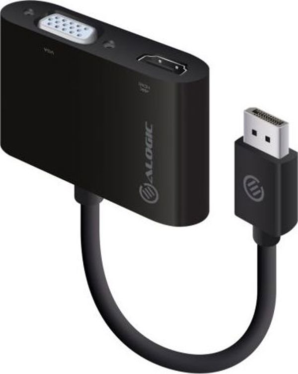 Alogic Adapter DisplayPort σε HDMI & VGA (DP-VGHD4K-ADP) 2-in-1, Μαύρο