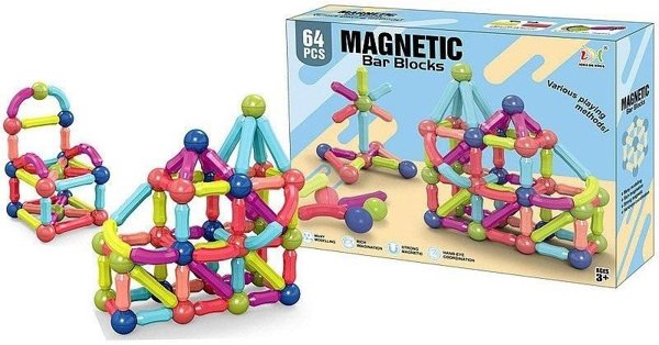 Adar Klocki magnetyczne 3D 64el
