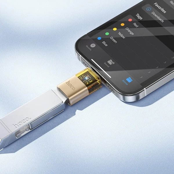 Adapter OTG USB C σε USB A Hoco UA36B χρυσό