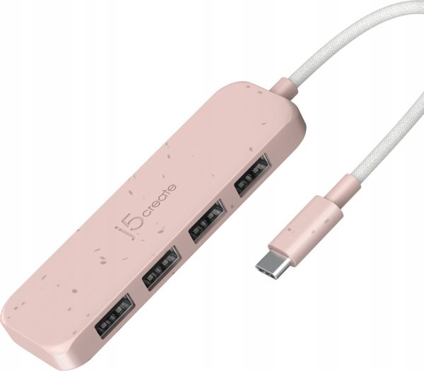 Adapter USB j5create JCH341ER USB 3.2 Gen 1 Type-C 10000 Mbit/s rozowy