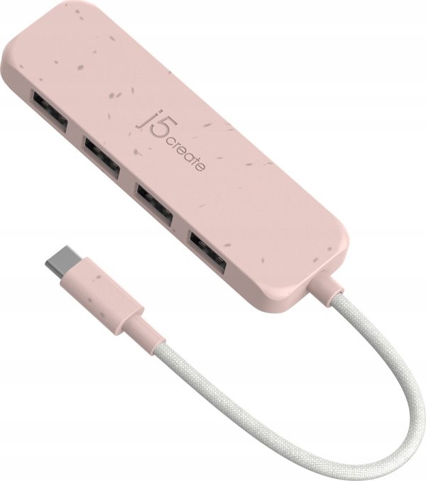 Adapter USB j5create JCH341ER USB 3.2 Gen 1 Type-C 10000 Mbit/s rozowy