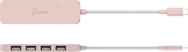 Adapter USB j5create JCH341ER USB 3.2 Gen 1 Type-C 10000 Mbit/s rozowy