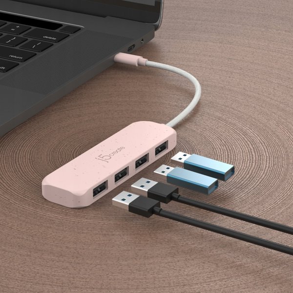 Adapter USB j5create JCH341ER USB 3.2 Gen 1 Type-C 10000 Mbit/s rozowy