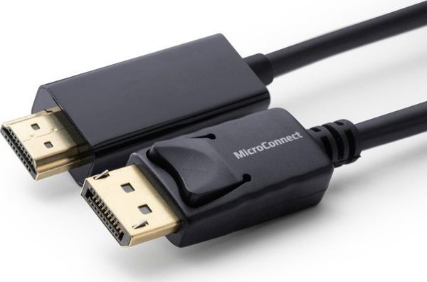 MicroConnect Καλώδιο DisplayPort σε HDMI 2m, Full HD 1920x1080p, Μαύρο (MC-DP-HDMI-200)