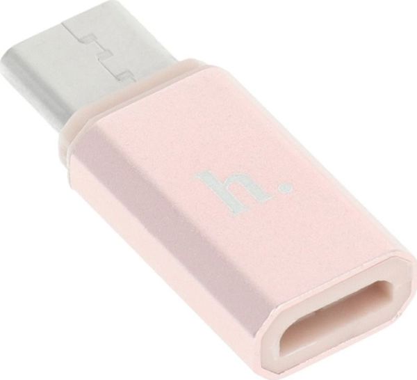Hoco Προσαρμογέας USB-C σε Micro USB, Αλουμίνιο, Ροζ, 6957531031253