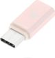Hoco Προσαρμογέας USB-C σε Micro USB, Αλουμίνιο, Ροζ, 6957531031253
