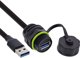 Eaton USB-A Coupler Προέκταση 50cm, IP68, Θωρακισμένο, Socket to Plug, Μαύρο