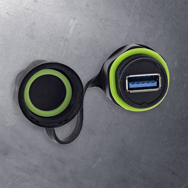 Eaton USB-A Coupler Προέκταση 50cm, IP68, Θωρακισμένο, Socket to Plug, Μαύρο
