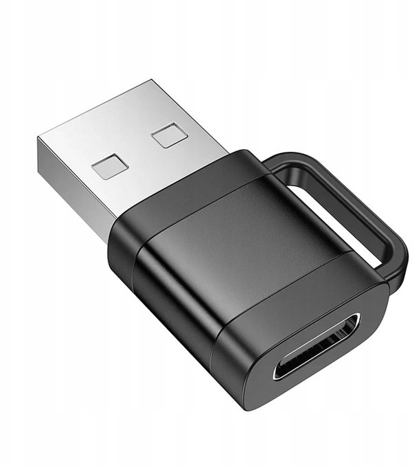 Adapter OTG USB A do USB C Hoco 3A UA31D czarny