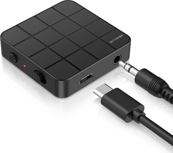 BlitzWolf BW-BL2 Bluetooth 5.0 Προσαρμογέας Ήχου, AUX 3.5mm, 200mAh, Μαύρος