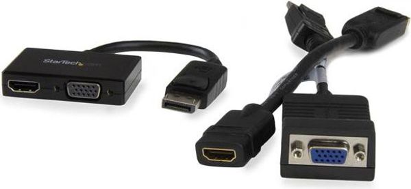 Adapter AV StarTech DisplayPort - HDMI - D-Sub (VGA) czarny (DP2HDVGA)