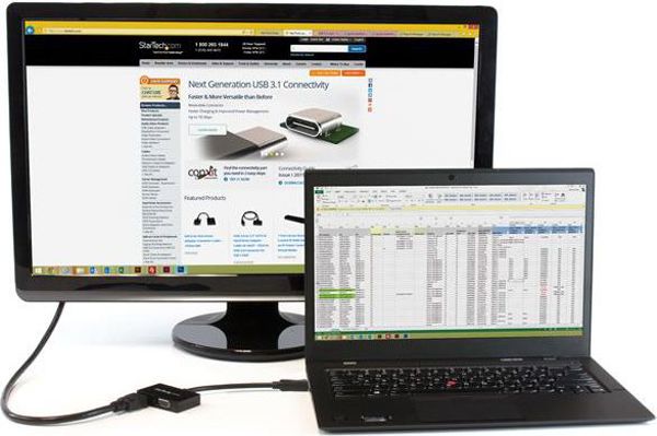 Adapter AV StarTech DisplayPort - HDMI - D-Sub (VGA) czarny (DP2HDVGA)