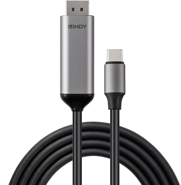 Lindy Αντάπτορας USB Type-C σε DisplayPort 43504, 2m, Γκρι