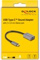 Delock Εξωτερική Κάρτα Ήχου USB-C σε 2x 3.5mm Jack, Plug & Play Audio Adapter