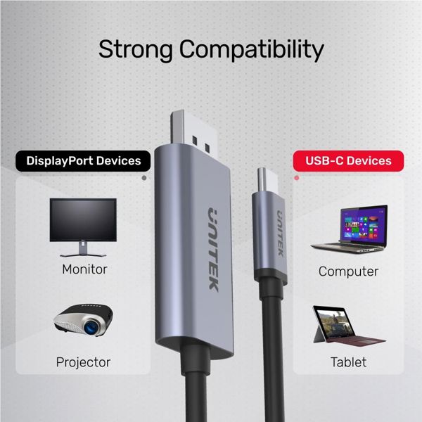 Unitek Προσαρμογέας USB-C σε DisplayPort 4K 60Hz Ultra HD (V1409A) - Μαύρο